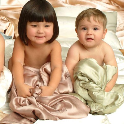 mulberry silk children bed sheets and silk children fitted sheet